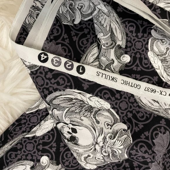 Gothic Skulls Fabric, New! - Picture 3 of 3
